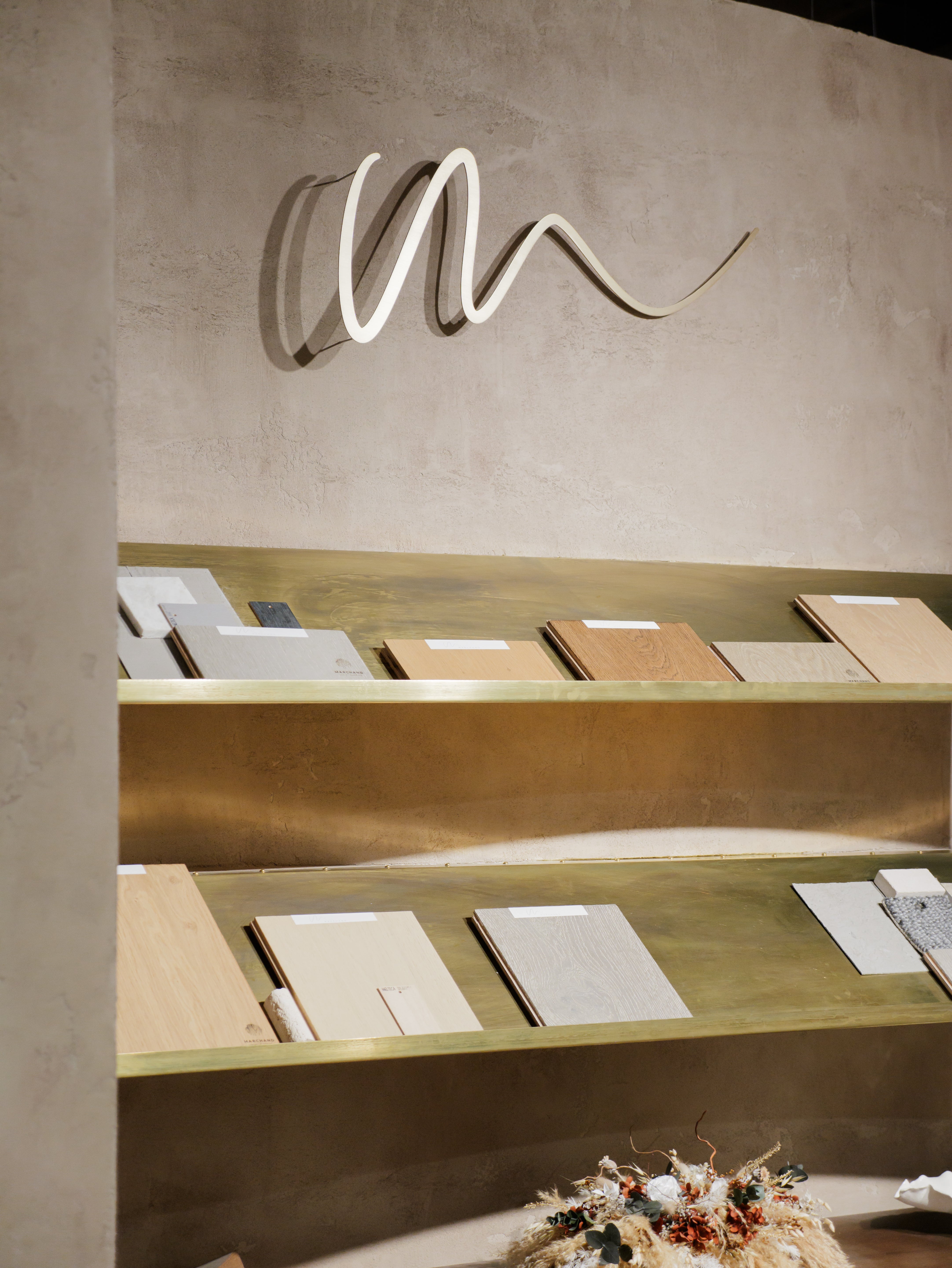 European oak flooring and wall boards in the Marchand Auckland studio at Residium, Parnell